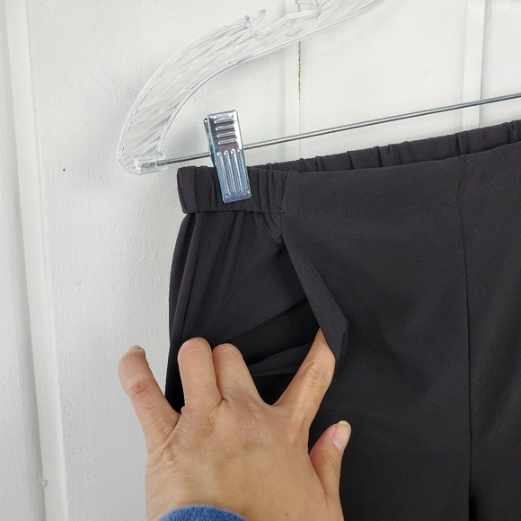 Joan Vass New York Black Lightweight Wide Leg Flowy Ankle Pants Women's Small - Picture 3 of 6